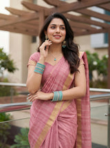 MIMOSA Pink Saree Saree — pose 10 styling detail