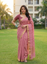 MIMOSA Pink Saree Saree — pose 4 styling detail