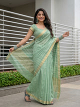 MIMOSA Pista Saree Saree — pose 5 styling detail
