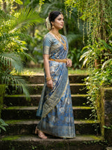 MIMOSA Ananda Kanjivaram Art Silk Saree — Pallu and Body Weave