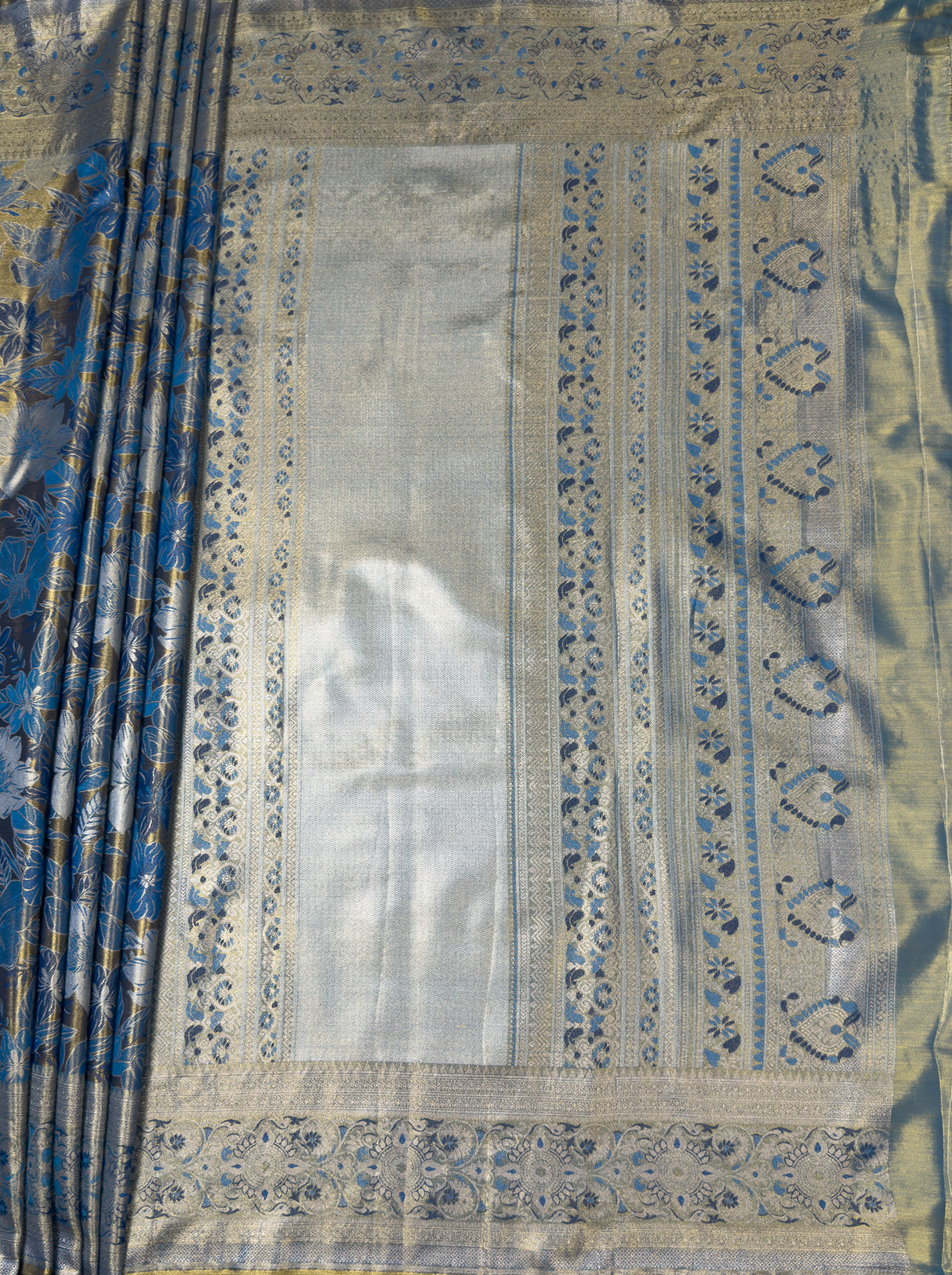 MIMOSA Ananda Kanjivaram Art Silk Saree — pallu and zari work detail
