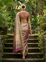 MIMOSA Green Kanjivaram Art Silk Saree — Blouse Fabric Detail