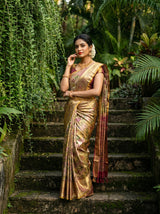 MIMOSA Green Kanjivaram Art Silk Saree — Styled on AI Model