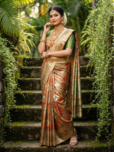 MIMOSA Maroon Kanjivaram Art Silk Saree — Pallu and Body Weave
