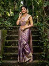 MIMOSA Navy Kanjivaram Art Silk Saree — Blouse Fabric Detail