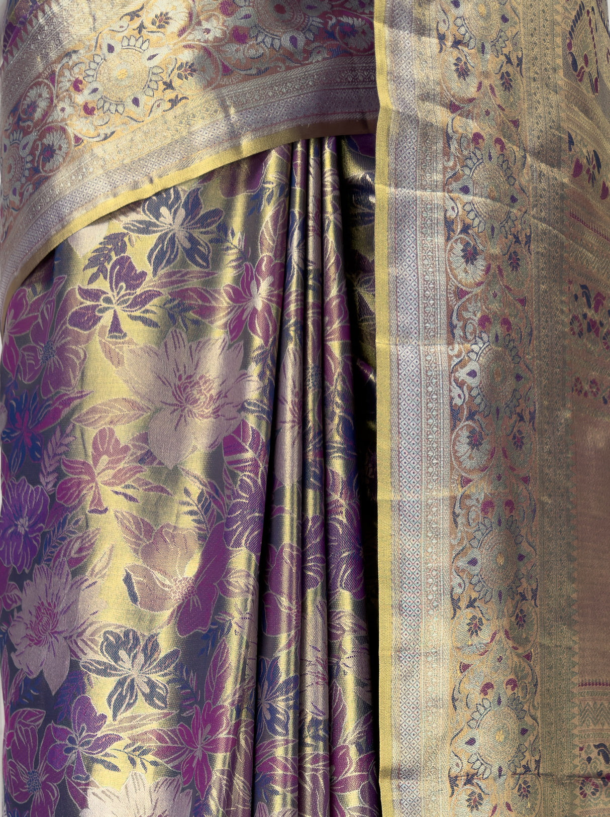 MIMOSA Navy Kanjivaram Art Silk Saree — fleets shot full lifestyle