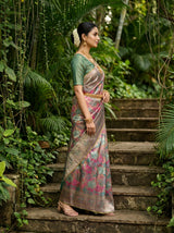MIMOSA Rama Kanjivaram Art Silk Saree — Pallu and Body Weave