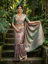 MIMOSA Rama Kanjivaram Art Silk Saree — Styled on AI Model