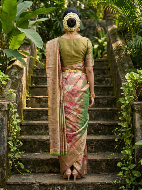 MIMOSA Rani Kanjivaram Art Silk Saree — Blouse Fabric Detail