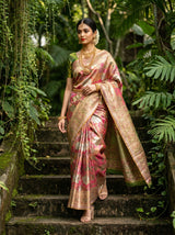 MIMOSA Rani Kanjivaram Art Silk Saree — Styled on AI Model