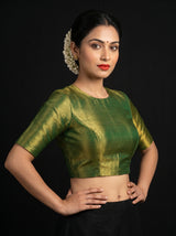 MIMOSA Rani Kanjivaram Art Silk Saree — blouse close-up
