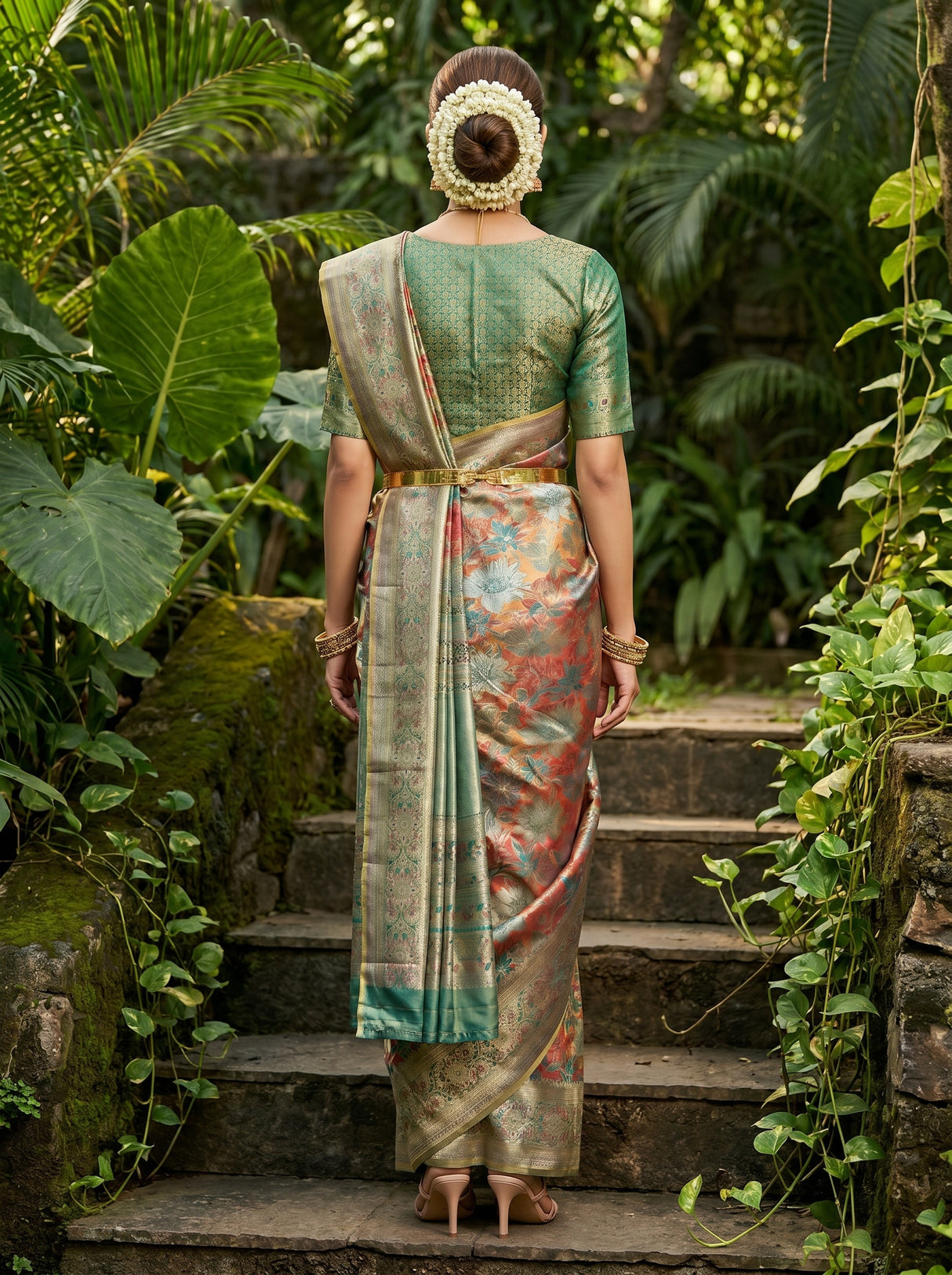 MIMOSA Saffire Kanjivaram Art Silk Saree — Blouse Fabric Detail