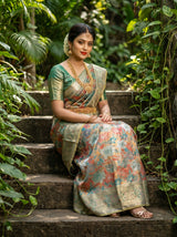 MIMOSA Saffire Kanjivaram Art Silk Saree — pose 7 styling detail