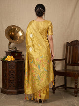 MIMOSA Gold Kanjivaram Art Silk Saree — pose 2 styling detail