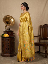 MIMOSA Gold Kanjivaram Art Silk Saree — pose 3 styling detail