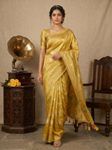 MIMOSA Gold Kanjivaram Art Silk Saree — pose 7 styling detail