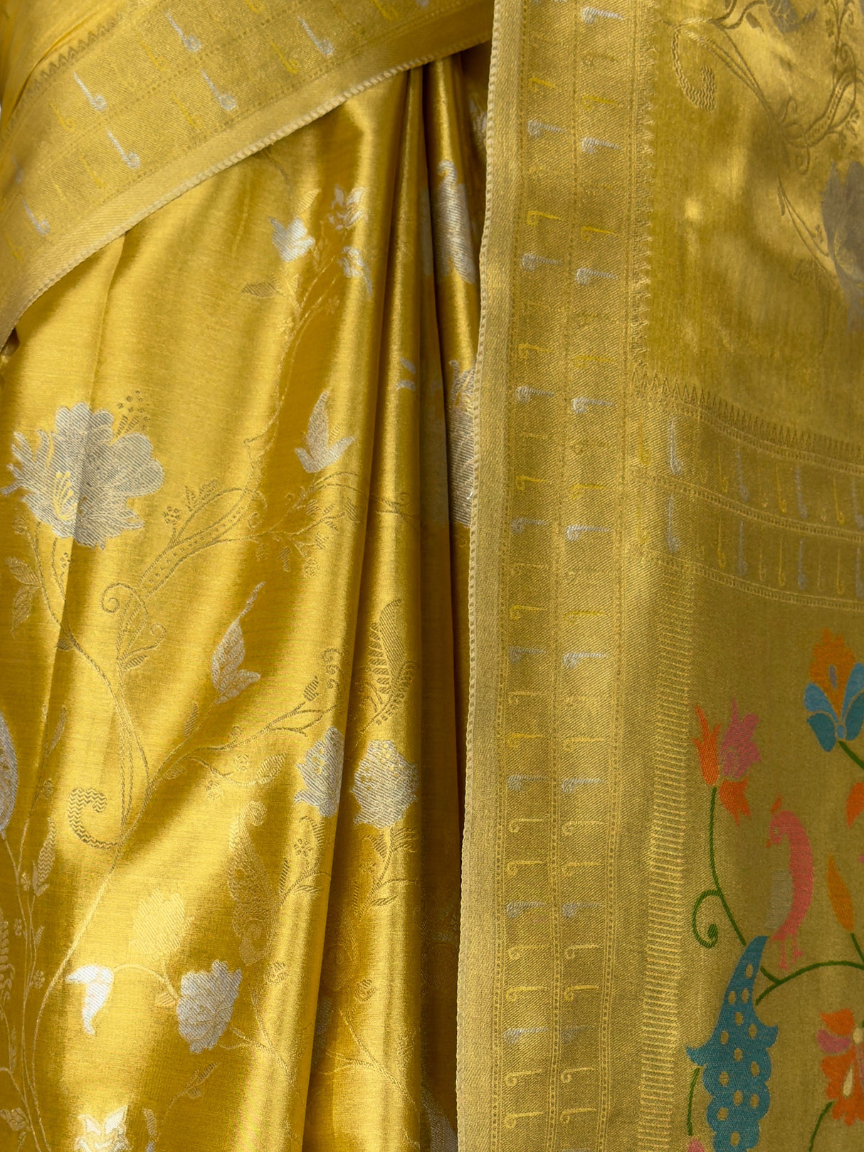 MIMOSA Gold Kanjivaram Art Silk Saree — fleets shot full lifestyle