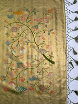 MIMOSA Green Kanjivaram Art Silk Saree — pallu and zari work detail