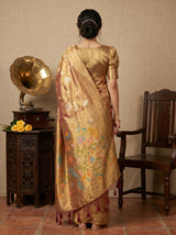 MIMOSA Magenta Kanjivaram Art Silk Saree — pose 2 styling detail