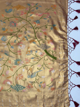 MIMOSA Magenta Kanjivaram Art Silk Saree — pallu and zari work detail