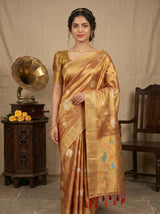 MIMOSA Red Kanjivaram Art Silk Saree — pose 10 styling detail