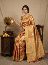 MIMOSA Red Kanjivaram Art Silk Saree — pose 4 styling detail