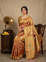 MIMOSA Red Kanjivaram Art Silk Saree — pose 8 styling detail
