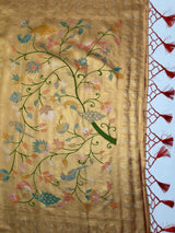 MIMOSA Red Kanjivaram Art Silk Saree — pallu and zari work detail