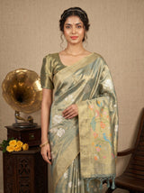 MIMOSA Sapphire Kanjivaram Art Silk Saree — pose 10 styling detail