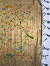 MIMOSA Sapphire Kanjivaram Art Silk Saree — pallu and zari work detail