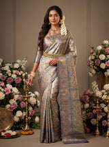 MIMOSA Green Kanjivaram Art Silk Saree — Draped Mannequin View