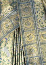 MIMOSA Green Kanjivaram Art Silk Saree — fleets shot full lifestyle