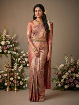 MIMOSA Navy Kanjivaram Art Silk Saree — Draped Mannequin View