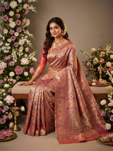 MIMOSA Navy Kanjivaram Art Silk Saree — Pallu and Body Detail
