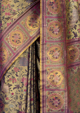 MIMOSA Navy Kanjivaram Art Silk Saree — fleets shot full lifestyle
