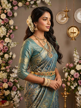 MIMOSA Rama Kanjivaram Art Silk Saree — Blouse Fabric Detail