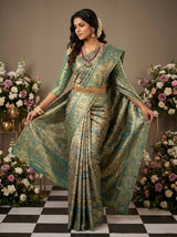 MIMOSA Rama Kanjivaram Art Silk Saree — pose 6 styling detail