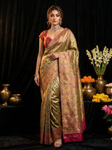 MIMOSA Rani Kanjivaram Art Silk Saree — Draped Mannequin View