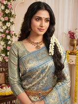 MIMOSA Saffire Kanjivaram Art Silk Saree — pose 10 styling detail