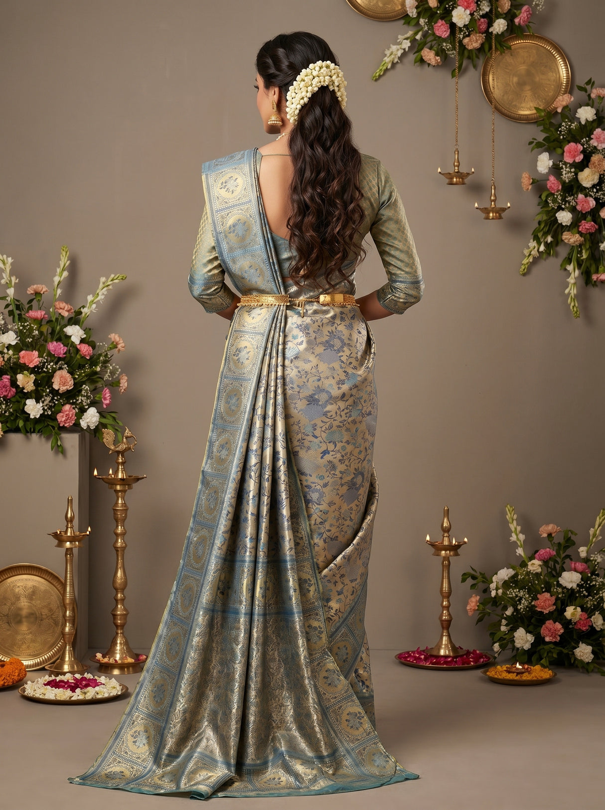 MIMOSA Saffire Kanjivaram Art Silk Saree — Blouse Fabric Detail