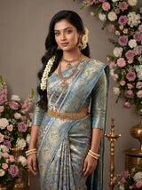 MIMOSA Saffire Kanjivaram Art Silk Saree — pose 5 styling detail