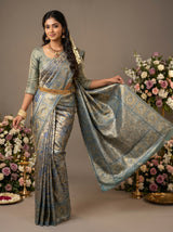 MIMOSA Saffire Kanjivaram Art Silk Saree — pose 6 styling detail