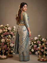 MIMOSA Saffire Kanjivaram Art Silk Saree — pose 9 styling detail