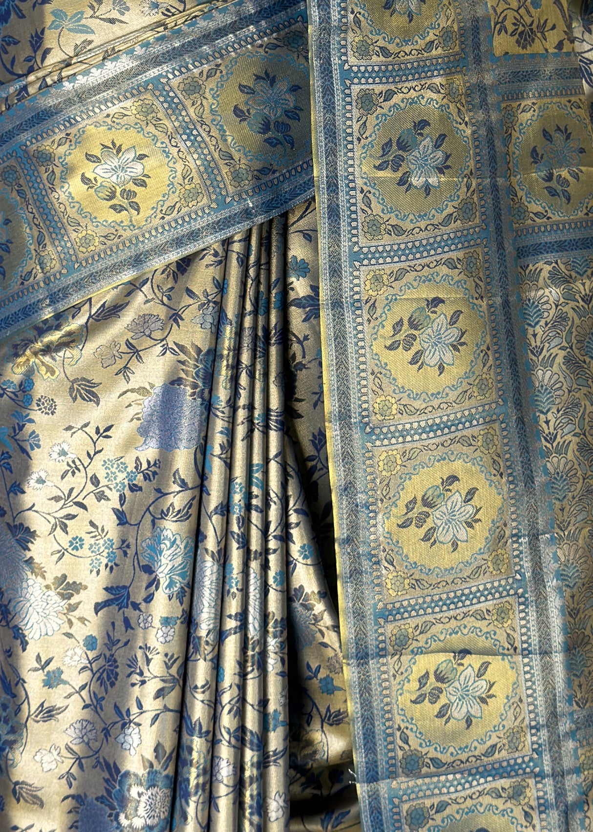MIMOSA Saffire Kanjivaram Art Silk Saree — fleets shot full lifestyle