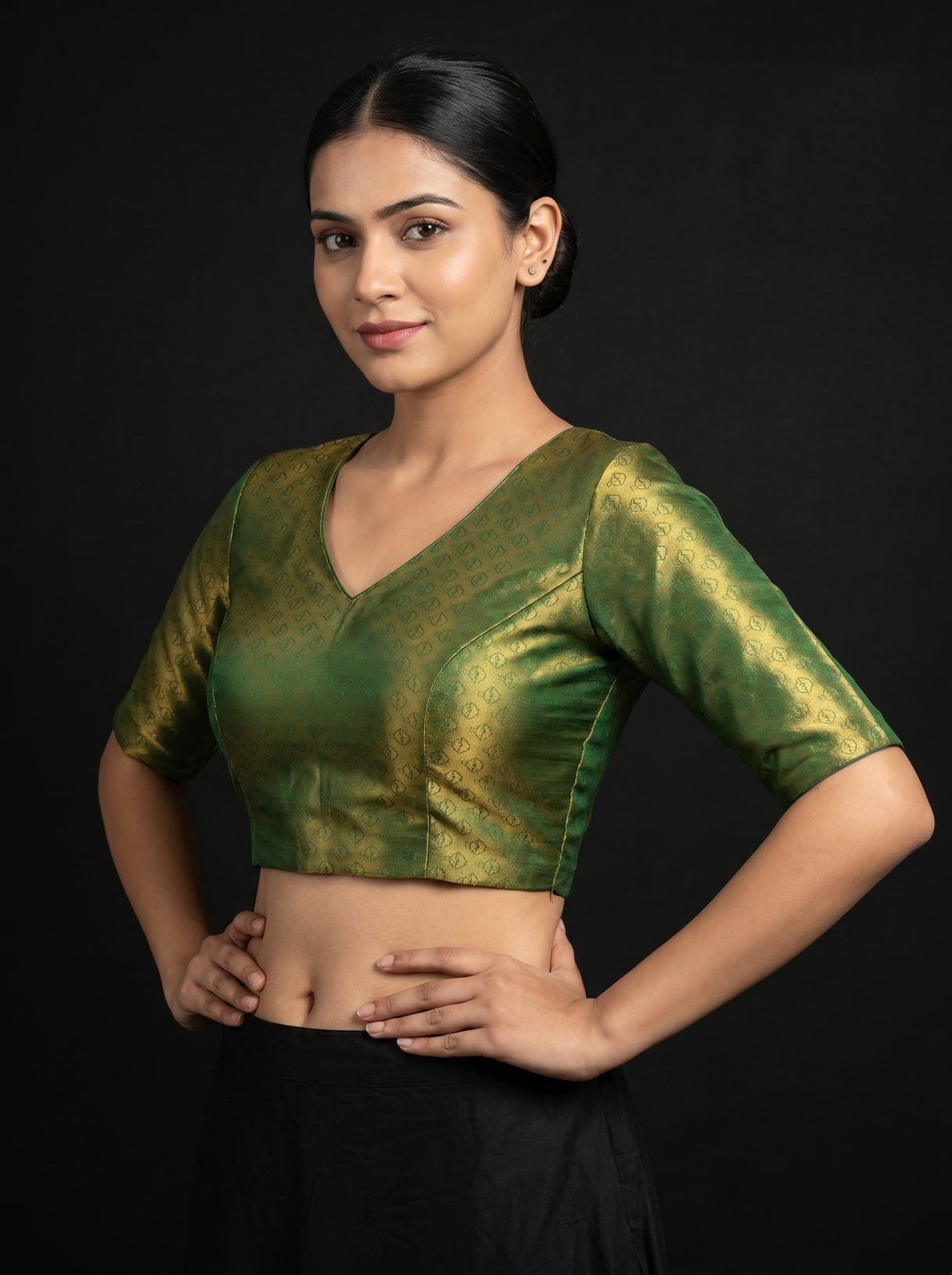 MIMOSA Gajari Kanjivaram Art Silk Saree — blouse close-up