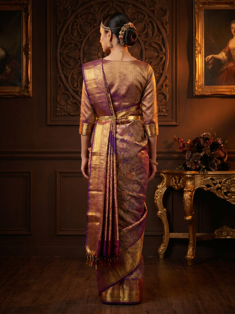 MIMOSA Magenta Kanjivaram Art Silk Saree — Blouse Fabric Detail