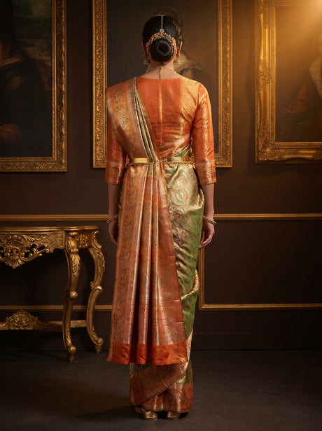 MIMOSA Maroon Kanjivaram Art Silk Saree — Blouse Fabric Detail