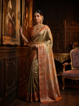 MIMOSA Maroon Kanjivaram Art Silk Saree — pose 5 styling detail