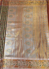 MIMOSA Maroon Kanjivaram Art Silk Saree — pallu and zari work detail