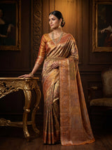 MIMOSA Navy Kanjivaram Art Silk Saree — pose 4 styling detail